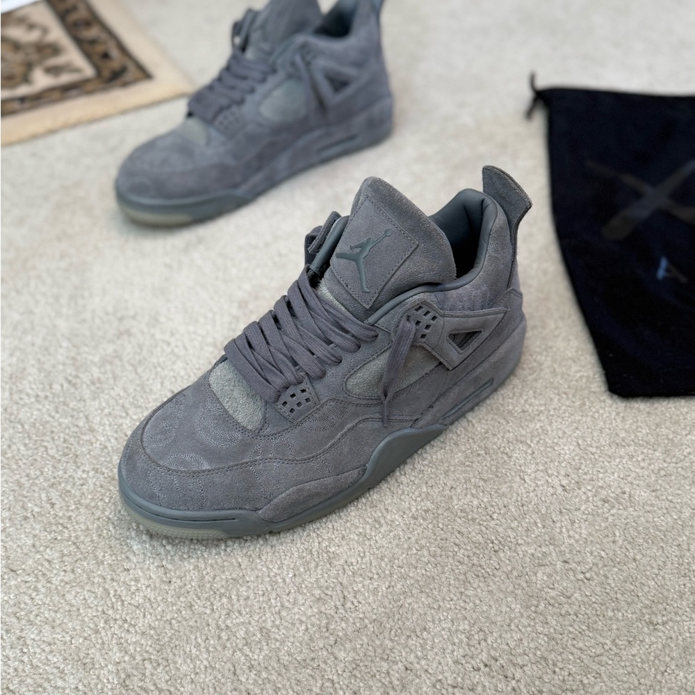 Air Jordan 4 Kaws Gray Suede Sneakers